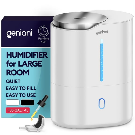 𝐋𝐚𝐫𝐠𝐞 𝐂𝐚𝐩𝐚𝐜𝐢𝐭𝐲 Top Fill Cool Mist Large Humidifier & Essential Oil Diffuser for Home - Smart Aroma Ultrasonic Air Humidifier for Bedroom, Baby, Kids, Plants - Auto Shut Off, 376 sqf