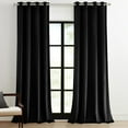 thumbnail image 1 of Top Finel 100% Blackout Grommet Back Curtains, 52 x 84 Inch, 2 Panels, Black, 1 of 12