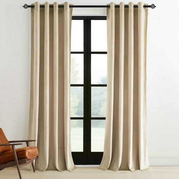Top Finel 100% Blackout Luxury Velvet Curtain, 52 x 96 inch, 2 Panels