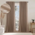 thumbnail image 1 of Top Finel 100% Blackout Thermal Insulated Linen Curtains, 52" x 90", Set of 2, 1 of 9