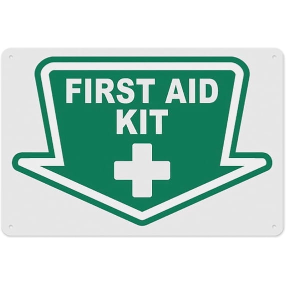 Use Top First Top First Aid Kit Aluminum Tin Warning Sign 8