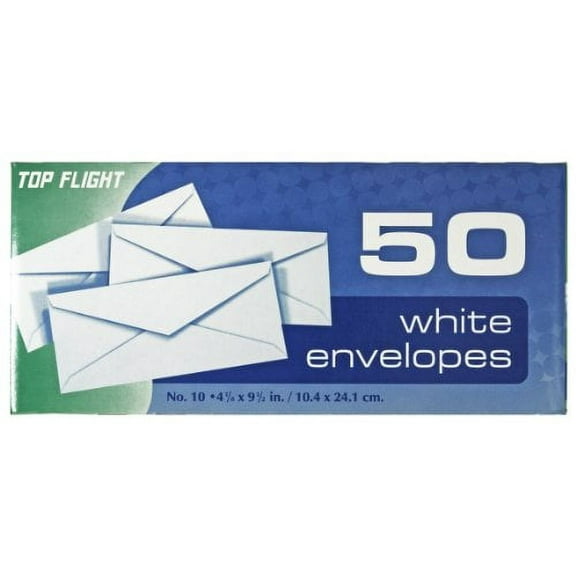 Top Flight #10 White Envelopes (Pack of 16)