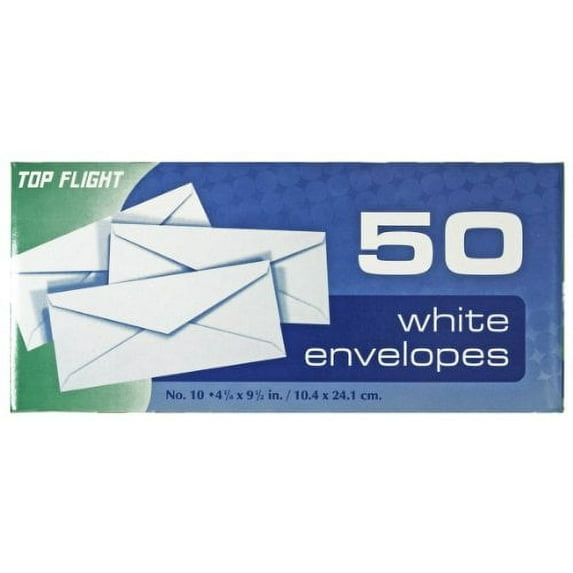 Top Flight #10 White Envelopes (Pack of 20)