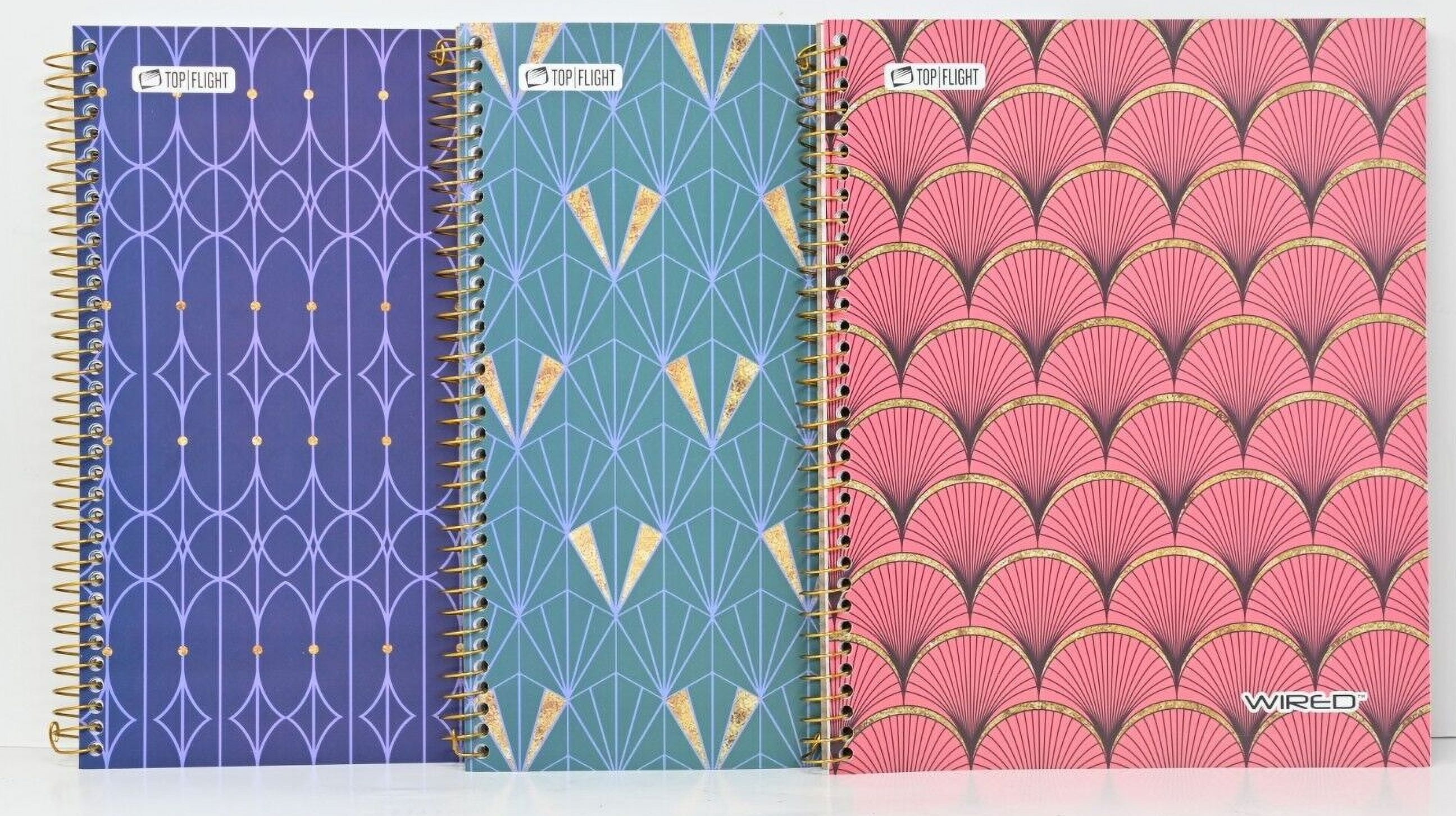 Top Flight 3 Subject Writing Notebooks and Sketch Books, 11 in x 8.875 in, 120 Pages, 3 Pieces