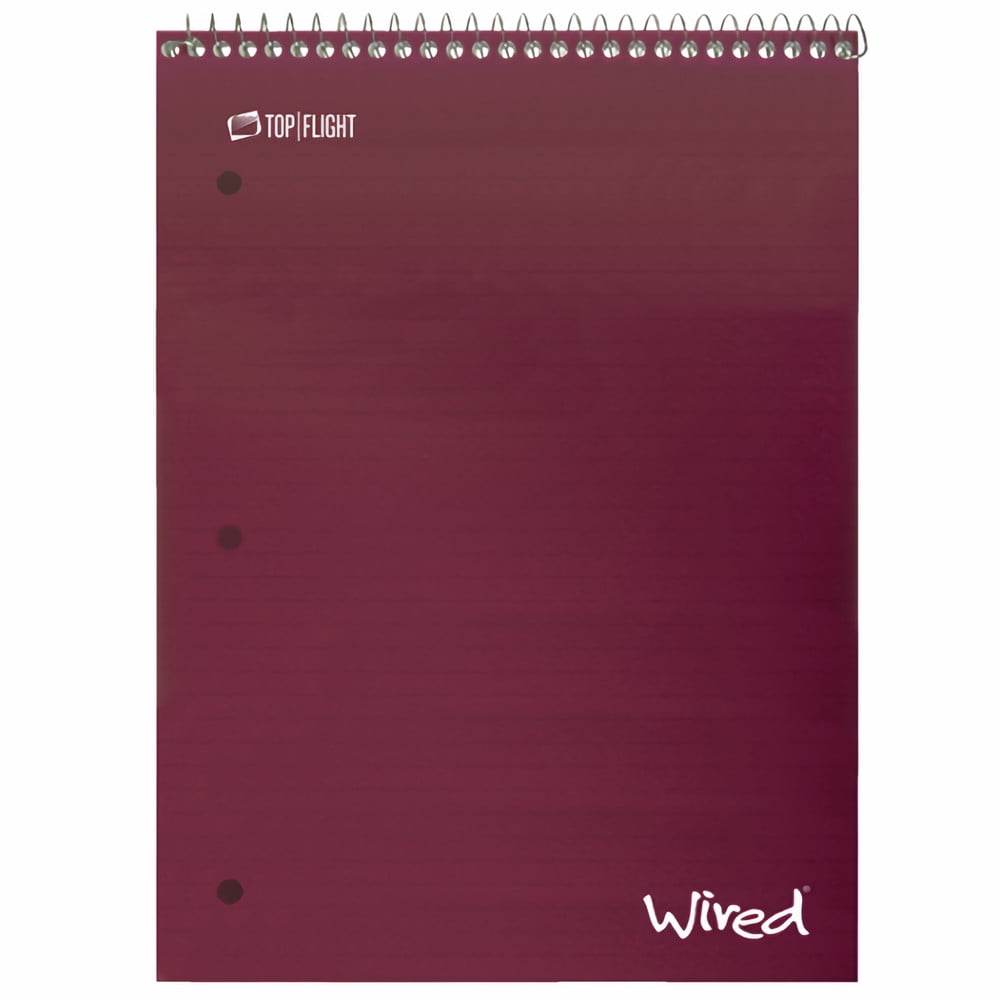 Top Flight 8.5-inch x 11.5-inch Top Wire Notebook Color May Vary (Pack ...