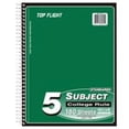 thumbnail image 1 of Top Flight 727982 5 Subject Wired Notebook, 180Count, 1 of 5