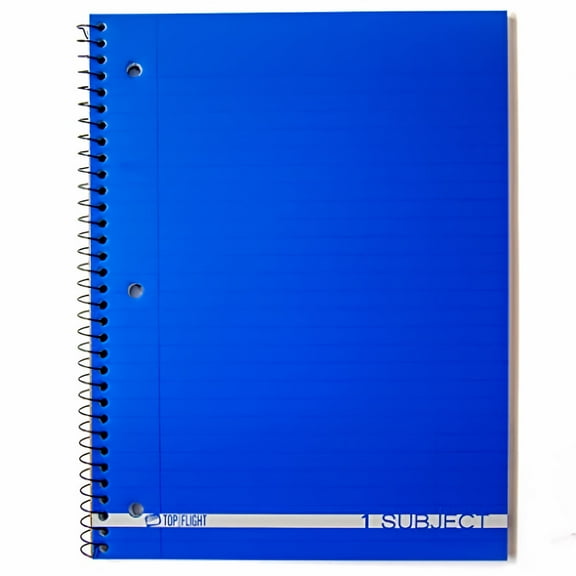Top Flight Poly Cover 1-Subject Notebook 90-Sheets Wide Rule (Color May Vary) (Pack of 48)