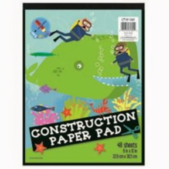 Top Flight My Ideas Construction Paper Tablet 9" x 12", 48 sheets, Assorted Colors in Pad