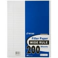 Top Flight Filler Paper, 8.5 x 11 Inches, Wide Rule, 200 Sheets (12803