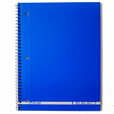 Top Flight Poly Cover 1-Subject Notebook 90-Sheets Wide Rule (Color May Vary) (Pack of 60)