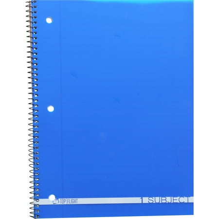 Top Flight Poly Cover 1-Subject Notebook 90-Sheets Wide Rule (Color May Vary)
