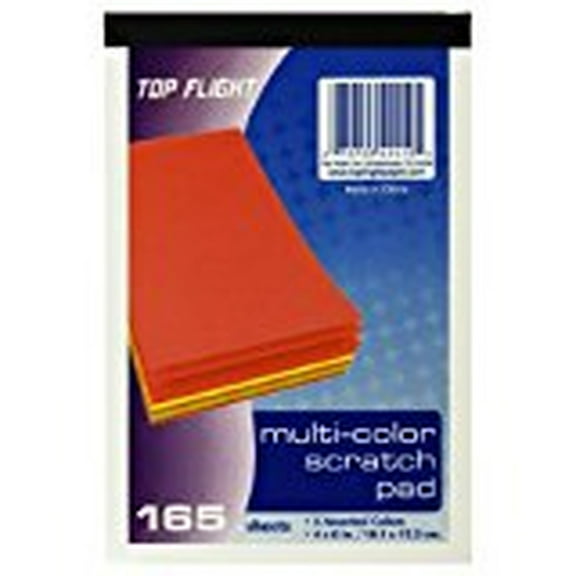Top Flight Scratch Pads 4 x 6-Inches Multi-Colored Paper 165-Sheets