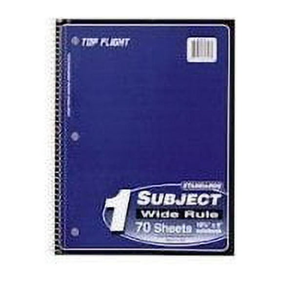 Top Flight Standards Notebook 70 Sheets Wide Rule Color May Vary (Pack of 3)
