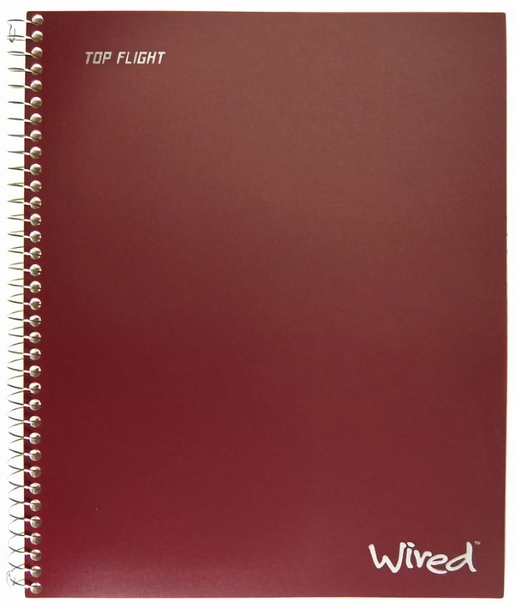 Top Flight Wired 1 Subject Wirebound Notebook with 2 Pockets 100 Sheets (Pack of 5)