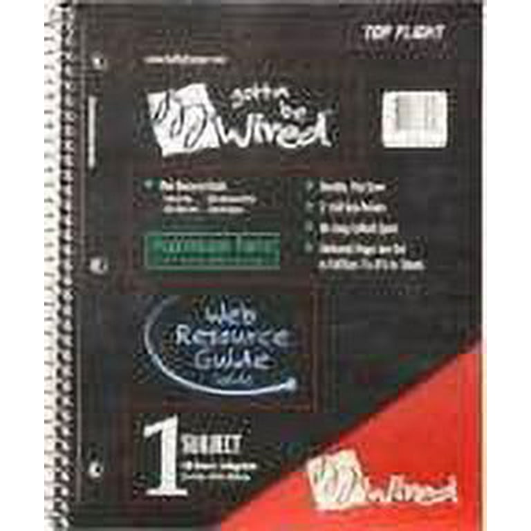 Top Flight Wired 1-Subject Wirebound Notebook with 2 Pockets, 100 Sheets,  (Pack of 6)