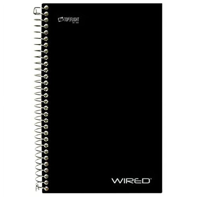 Top Flight Wired 3Subject Notebook, 120 Sheet