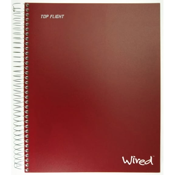 Top Flight Wired 5 Subject Wirebound Notebook College Rule Color May Vary (Pack of 20)
