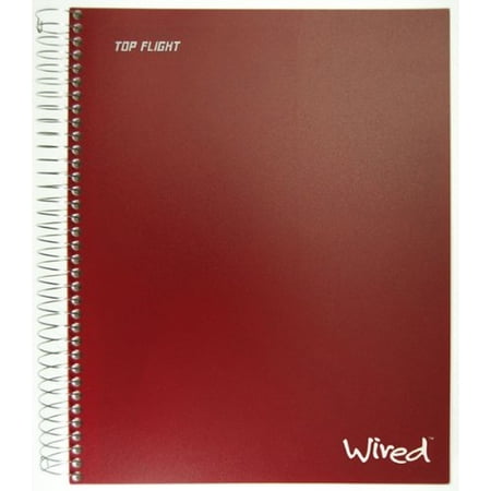 Top Flight Wired 5 Subject Wirebound Notebook College Rule Color May Vary (Pack of 2)