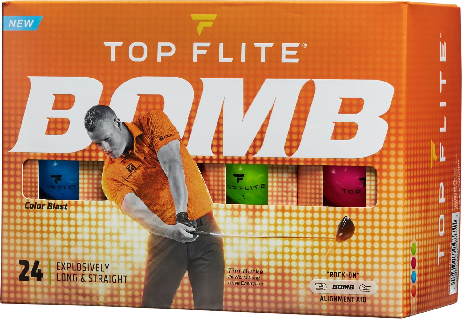 ★GOLA★ 24 COLOR BLOCK BALLCAP [3 COLOR] Top Flite 2022 BOMB Color Blast Golf Balls - 24 Pack