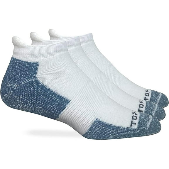 Top Flite Full Cushioned Tab 3 Pair, White, Large