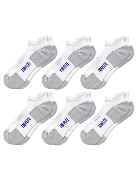 Mens Coolmax Seamless Cushion Sport Comfort Tab Low Cut Athletic Socks 6 Pair Pack
