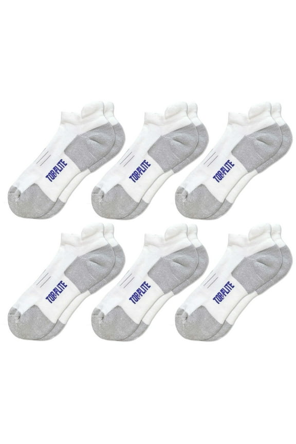 Mens Coolmax Seamless Cushion Sport Comfort Tab Low Cut Athletic Socks 6 Pair Pack
