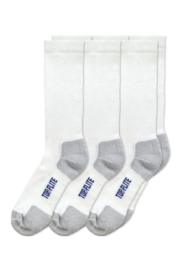 Mens Coolmax Smooth Toe Ribbed Crew Sport Socks 3 Pair Pack