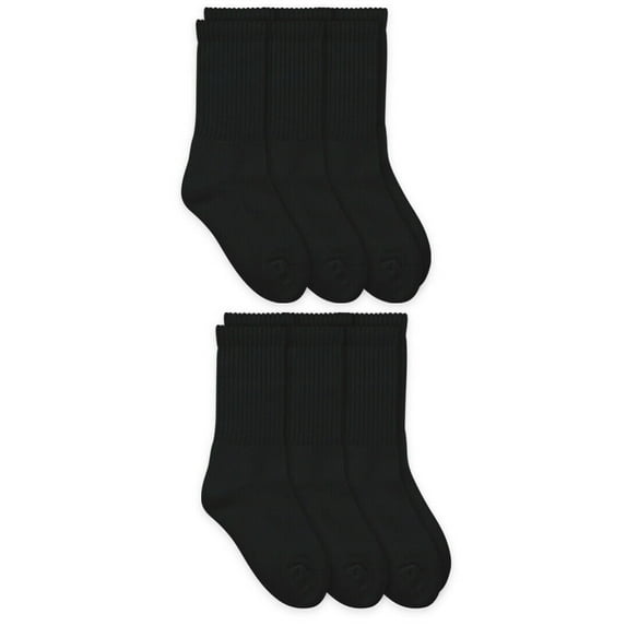 Top Flite Mens Socks, Sport Cushion Ribbed Cotton Athletic Crew Socks, 6 Pair