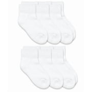 Top Flite Mens Socks, Sport Cushion Ribbed Cotton Athletic Quarter Ankle Socks, 6 Pair