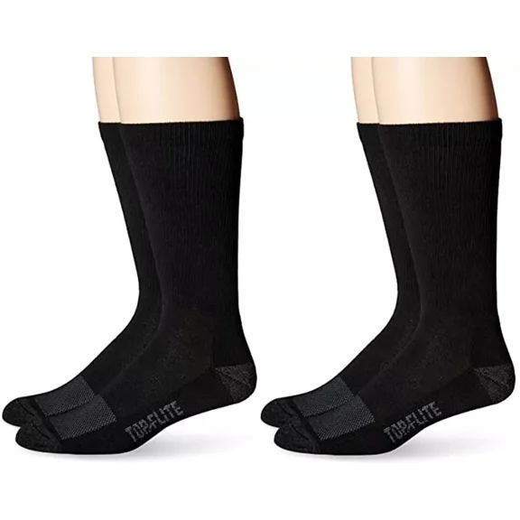 Top Flite Mens Sport Ultra-Dri Performance Cushion Crew Socks 2 Pair Pack