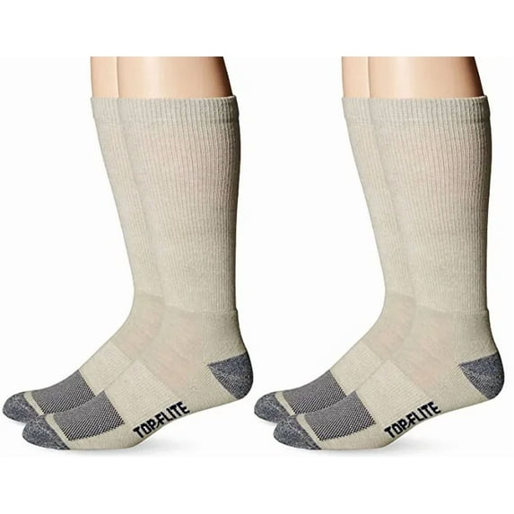 Top Flite Mens Sport Ultra-Dri Performance Cushion Crew Socks 2 Pair Pack