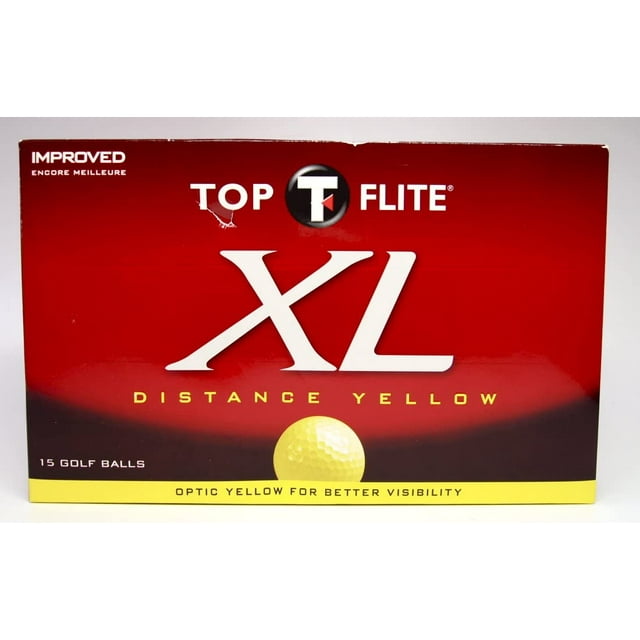 Top Flite XL Distance Golf Balls (Yellow, 15pk) Long & Strong NEW