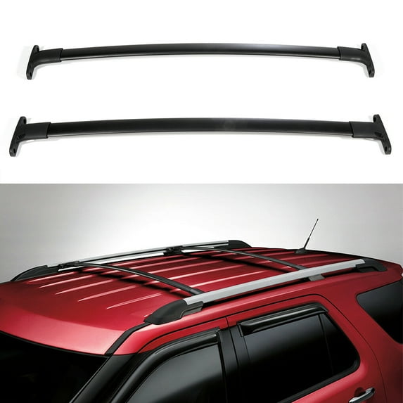 Top For 2016-2019 For Ford Explorer Roof Rack Aluminum Cross Bars Cargo Luggage Carrier