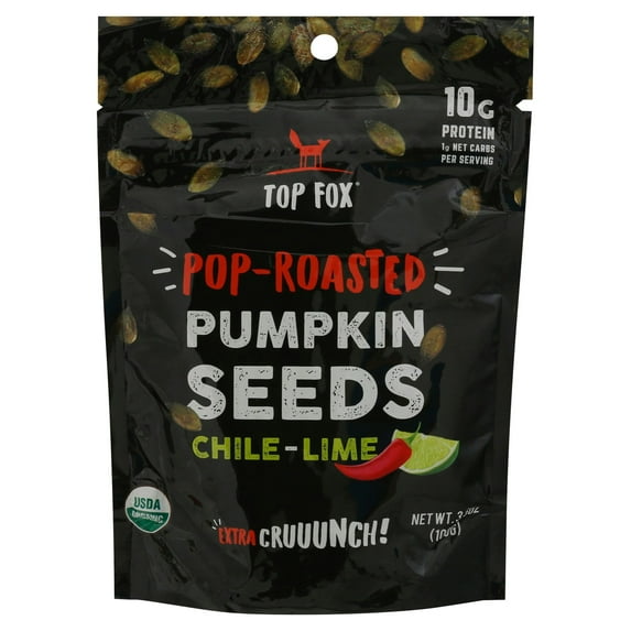 Top Fox Seeds Pumpkin Roasted Chile Lime 3.5 oz (Pack of 6)