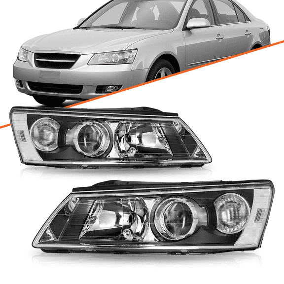 Top Gear Motors 20062008 Hyundai Sonata Headlights Assembly Pair Black Housing Left and Right