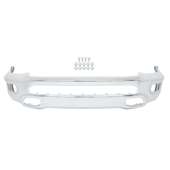 Top Gear Motors 2019-2024 RAM 1500 Steel Front Bumper Face Bar Chrome with Fog Holes