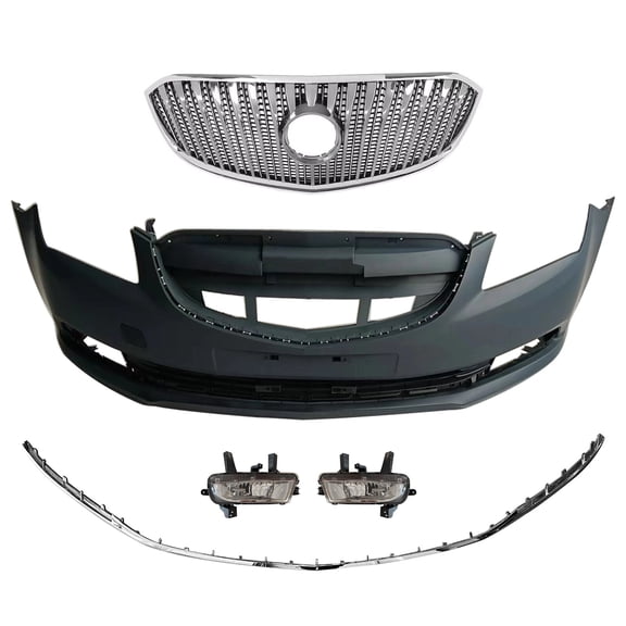 Top Gear Motors Black Front Bumper Cover Set for 2014-2016 Buick Lacrosse Plastic Direct Replacement