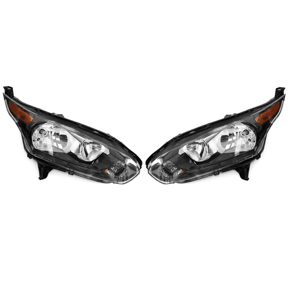 Top Gear Motors Black Halogen Composite Headlight Pair Left and Right for Ford Transit Connect 20142018 Clear Lens