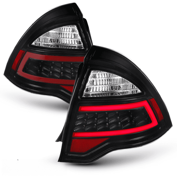 Top Gear Motors Black LED Tail Light Pair Driver and Passenger Side for 2010-2012 FORD Fusion Red Lens