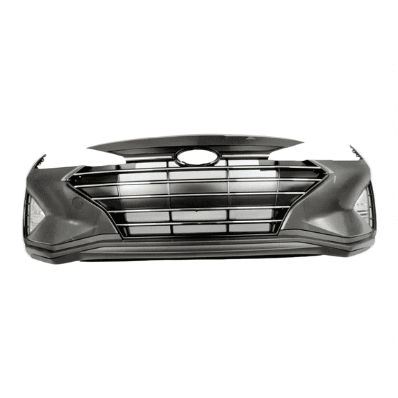 Top Gear Motors Front Bumper Cover for 2019-2020 Hyundai Elantra Sedan Unpainted Black with Upper Grill and Fog Lamps