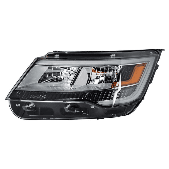 Top Gear Motors Front Driver Side Left Headlight for Ford Explorer 20162018, Halogen with LED DRL, Clear Lens, Direct Replacement