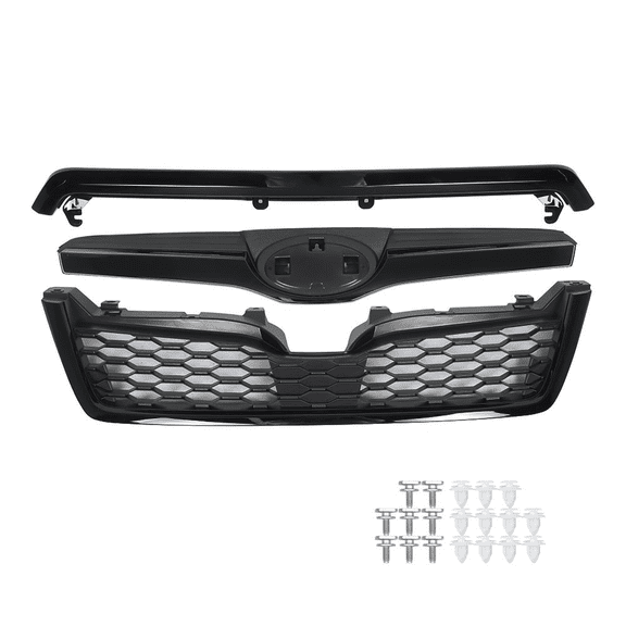 Top Gear Motors Front Upper Grille Assembly for Subaru Forester 20142018 Black Plastic Replacement