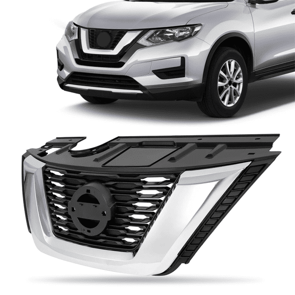 Top Gear Motors Front Upper Grille for 20172020 Nissan Rogue Chrome Front Bumper Grille Replacement NI1200281