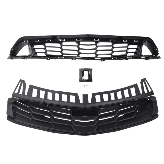 Top Gear Motors Front Upper and Lower Bumper Grille Set for Chevrolet Camaro RS 20192024 Black Replacement Grille Assembly