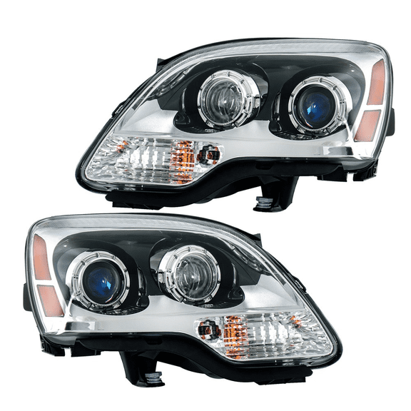 Top Gear Motors HID Projector Headlight Assembly for GMC Acadia 20072012 Replacement Left and Right Chrome Pair