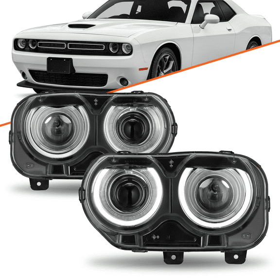 Top Gear Motors HID Xenon Headlight Pair for 20152022 Dodge Challenger w/o Air Ducts Left and Right