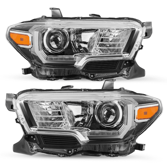 Top Gear Motors Headlights for 20162022 Toyota Tacoma Halogen with LED DRL Chrome Housing Headlamp Assembly Pair
