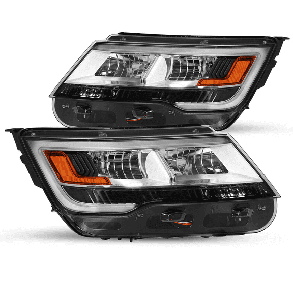 Top Gear Motors Headlights for Ford Explorer Sport 20162019 Halogen with LED DRL Chrome Left and Right Headlamp Assembly Pair