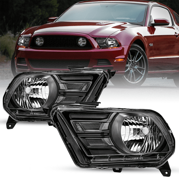 Top Gear Motors Headlights for Ford Mustang 20102014 2-Door Black Housing Left and Right Headlamp Assembly Pair