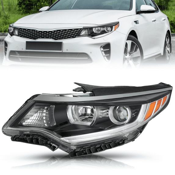 Top Gear Motors Projector Headlight for Kia Optima 2016–2018 Left Driver Side Halogen without LED DRL Assembly